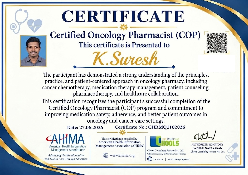 Healthcare and Pharma Program Certificate